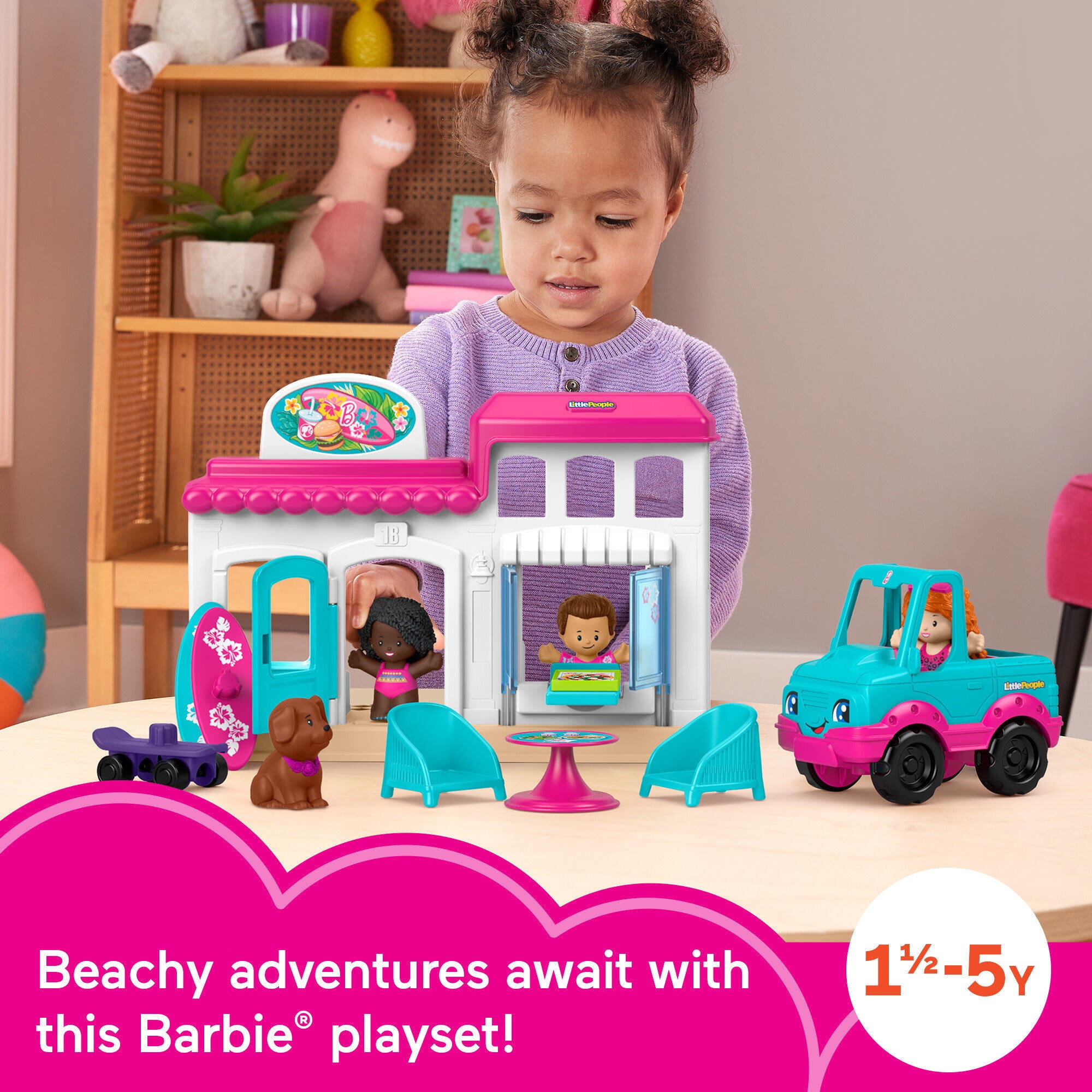 Fisher-Price Little People Barbie Boardwalk Playset Value Bundle with Figures & Accessories