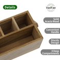thumbnail image 4 of Platería VaeFae de madera de acacia con asa y 4 compartimentos, 4 of 7