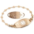 thumbnail image 1 of MedicEngraved Rose Gold Stainless Steel Custom Medical Alert Bracelet - 5mm Heart Link, 1 of 7