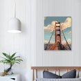 thumbnail image 3 of Shiartex  Red Bridge Wall Art-Cross-Sea Bridge Bedroom Wall Decor-City Poster for Living Room Pictures-Modern Artworks Canvas Painting Office Home Decorations (16x20 Inch), 3 of 3