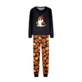 thumbnail image 4 of Yuaguia Family Matching Halloween Pajamas Set, Long Sleeve Black Ghost Print Top and Pumpkin Pants Sleepwear, Spooky Holiday Loungewear for Family Party, Home Outfits, Women 3XL, 4 of 5