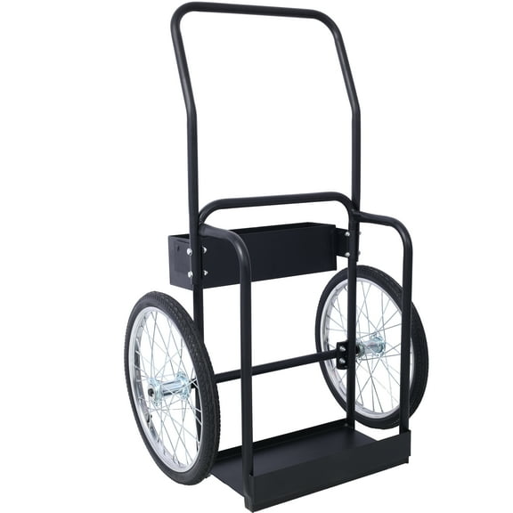 Double Cylinder Cart, Removable 220 Lbs Load Capacity Cart, Dual Oxygen Tank Cart Dolly with 2 Hinges 2 20" Phneumaticr Wheels for Full Range Optimize Welding Transport