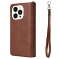 thumbnail image 5 of Allytech Detachable Wallet Case for Apple iPhone 15 Pro, Vintage PU Leather Folio Flip Wallet Case Multiple Cards Slots Kickstand Shockproof Protective Phone Case for iPhone 15 Pro - Brown, 5 of 17