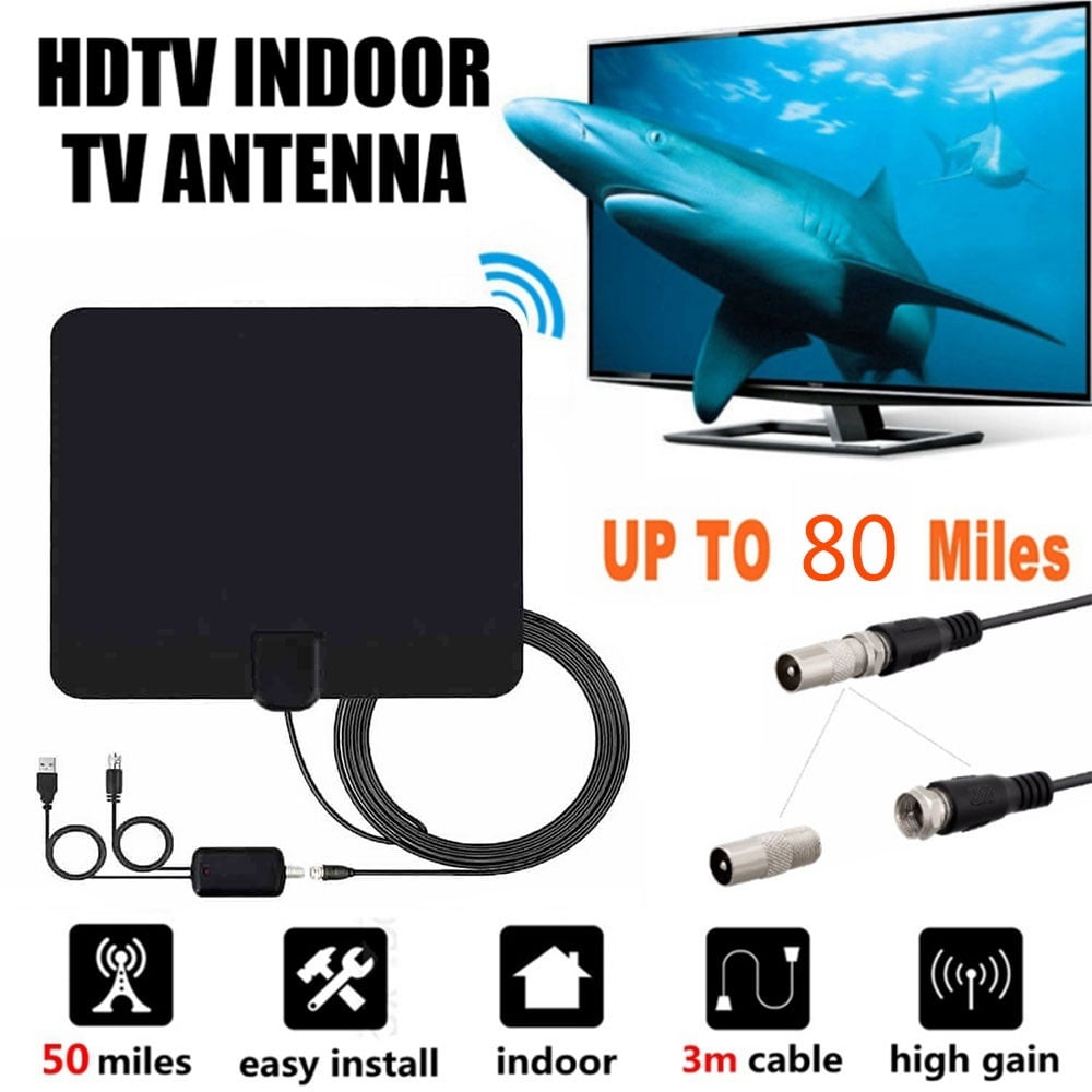 980miles Clear Indoor Digital TV HDTV Antenna 1080P 4K with 9.8FT
