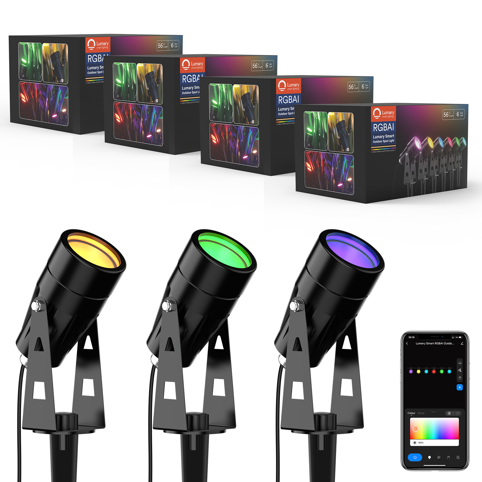 Lumary Outdoor Smart Landscape Lighting RGBAI Color Changing LED