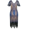 thumbnail image 4 of PrettyGuide Women's 1920s Dress Sequin Art Deco Flapper Dress with Sleeve, 4 of 7
