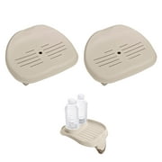 Intex Removable Slip-Resistant Hot Tub Seat (2 Pack) & Cup Holder Tray Accessory