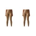 thumbnail image 2 of Sonducket Mallas de cuero para mujer, pantalones de Yoga de verano, medias ajustadas de Color sólido para ocio, talla grande para fiesta de Amarillo 3XL 2piezas, 2 of 6