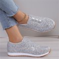 thumbnail image 4 of NOKIO Women’s Sequin Glitter Sneakers Low Top Breathable Running Shoes Lace-Up Sports Footwear Lightweight Cushioned Sole for Outdoor Jogging, 4 of 8