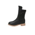 thumbnail image 1 of LOVZFMLL Bottes pour Femmes Mi-Mollet Bottes d'Hiver à Lacets Bout Rond Sangles Ajustables Talon Bas Épais Décontractées Mode Automne Chaussures, 1 of 9