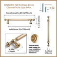 thumbnail image 3 of QUTETN 6pcs, Champagne Bronze Kitchen Cabinet Handle, Retro Cabinet Hardware, Drawer Handle, Zinc Alloy Material, Retro Dresser Handle, Suitable For Cabinets, Wardrobes And Drawers., 3 of 4