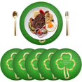 thumbnail image 3 of Coolnut St. Patrick's Day Clover Round PVC Placemats 6 PCS, Non-Slip Heat Resistant Table Mat Kitchen Dining Table Plate Mat, 15.4inch108 Home Decor Gifts, 3 of 7