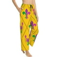 thumbnail image 2 of Daiia Mardi Gras Crayfish and Fleur de lis Women's Sleep Pant with Pockets and Drawstring,Pajama Pants-Medium, 2 of 9