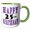 Green/White, variant on 3drose, Groovy Purple Tye Dye Happy 25th Birthday, 15oz Mug