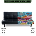 thumbnail image 5 of SCRAWLGOD Boho Mandala Flowers Pattern Armless Sofa Cover Washable Stretch 3 Seater Couch Cover Skin Friendly Furniture Protector Leakproof Couch Slipcover Anti Slip for Living Room, 5 of 9