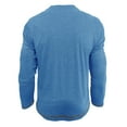 thumbnail image 3 of AZoiNM Men's Henley Neck Long Sleeve T-Shirt Soft Stretch Slim Fit 4 Button Placket Casual Top, 3 of 6