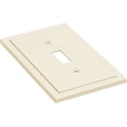 thumbnail image 2 of FrostHike Modern Edge Decorative Wall Plate Switch Plate Outlet Cover. Durable Solid Zinc Alloy (Single Toggle 3PK. Light Almond), 2 of 5