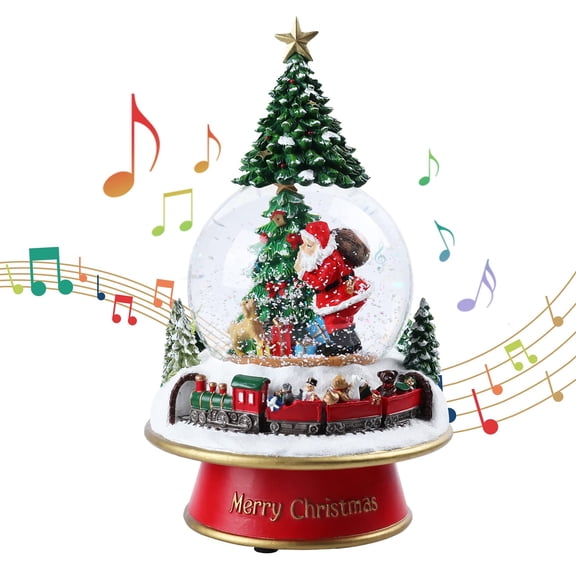 Christmas Snow Globes, Musical Snow Globes for Kids Girls and Boys, Santa Snow Globe Musical with Multi Color Changing LED Lights Christmas Birthday Gift Decor