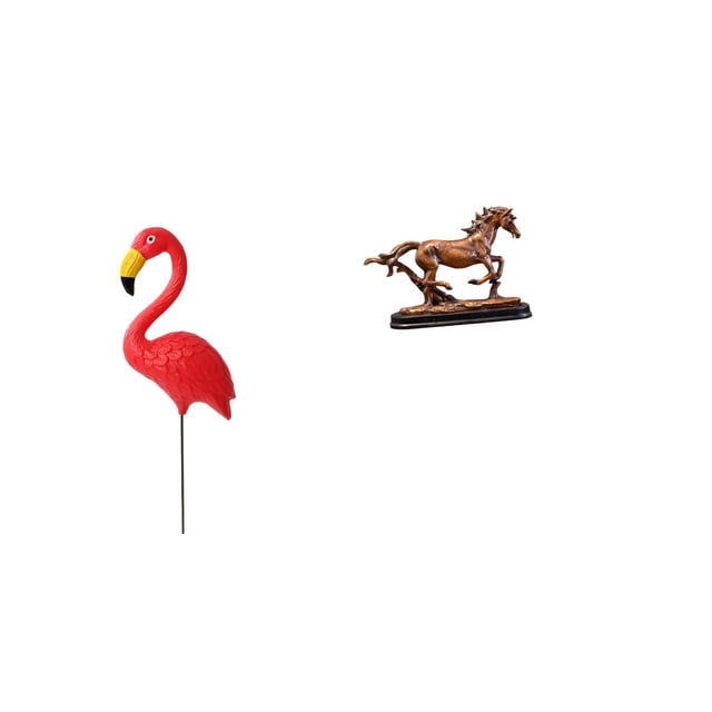 Estatua de estaca de jardín,Adorno de flamenco para jardín,patio,porche,Figura de caballo,Escultura de caballo en miniatura coleccionable,Estatua de animal de adorno de caballo de resina para