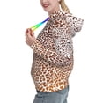 thumbnail image 2 of Wukai Leopard Brown Print Womens Hoodies Fleece Sweatshirts Long Sleeve Sweaters Pullover Fall Outfits Winter Clothes-X-Large, 2 of 7