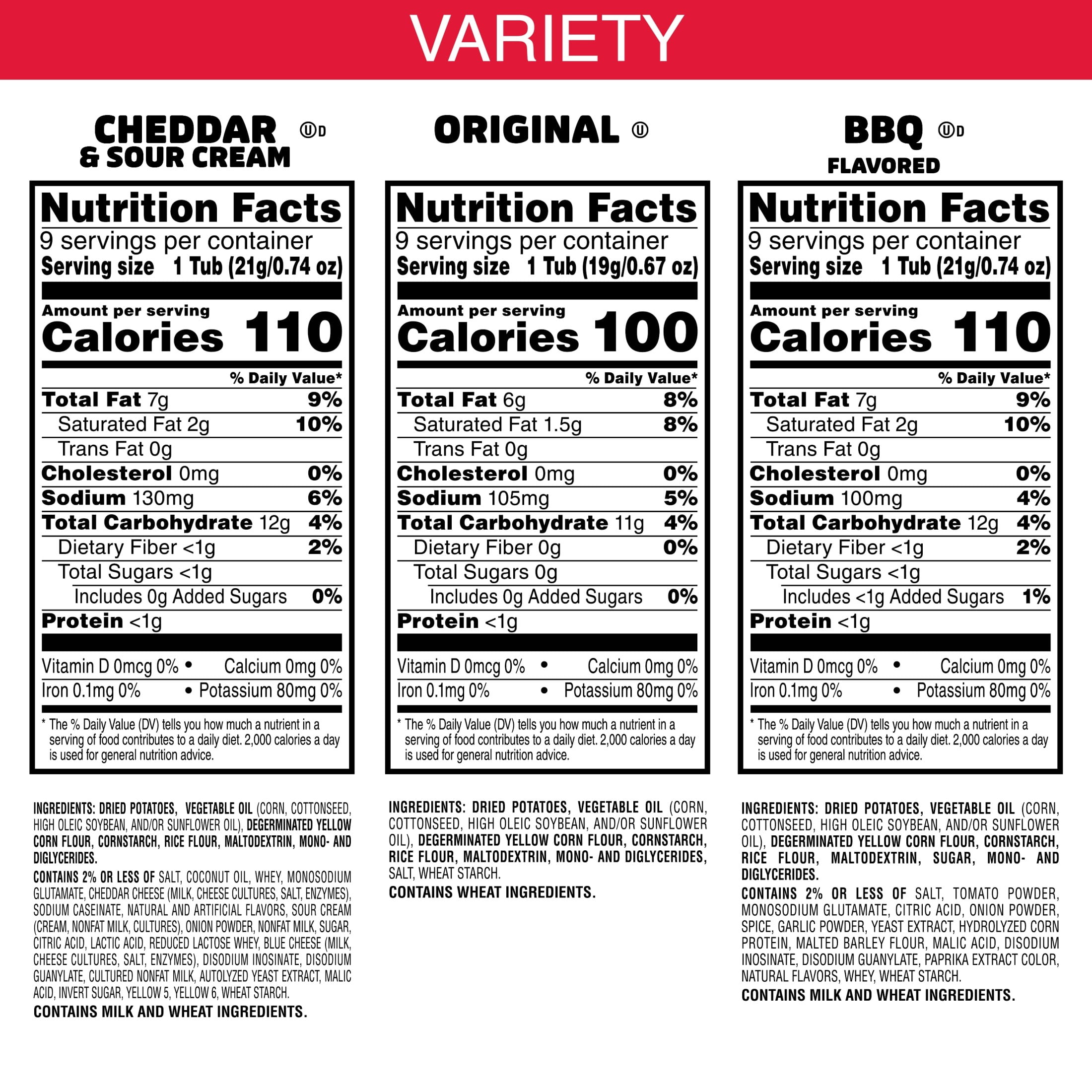 Pringles Variety Pack Potato Crisps Chips, Lunch Snacks, 27 Count