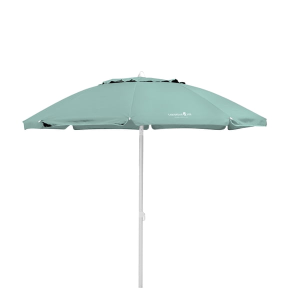Caribbean Joe 7ft Tilting Double Canopy Beach Umbrella with Case, Green