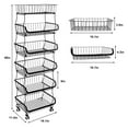 6 Tier Metal Wire Basket Stackable Storage Baskets Organizer with