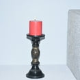 thumbnail image 2 of Handmade Mango Wood Eco-friendly Traditional Dark Polish Set Of One 9" Pillar Candle Holder, 2 of 8