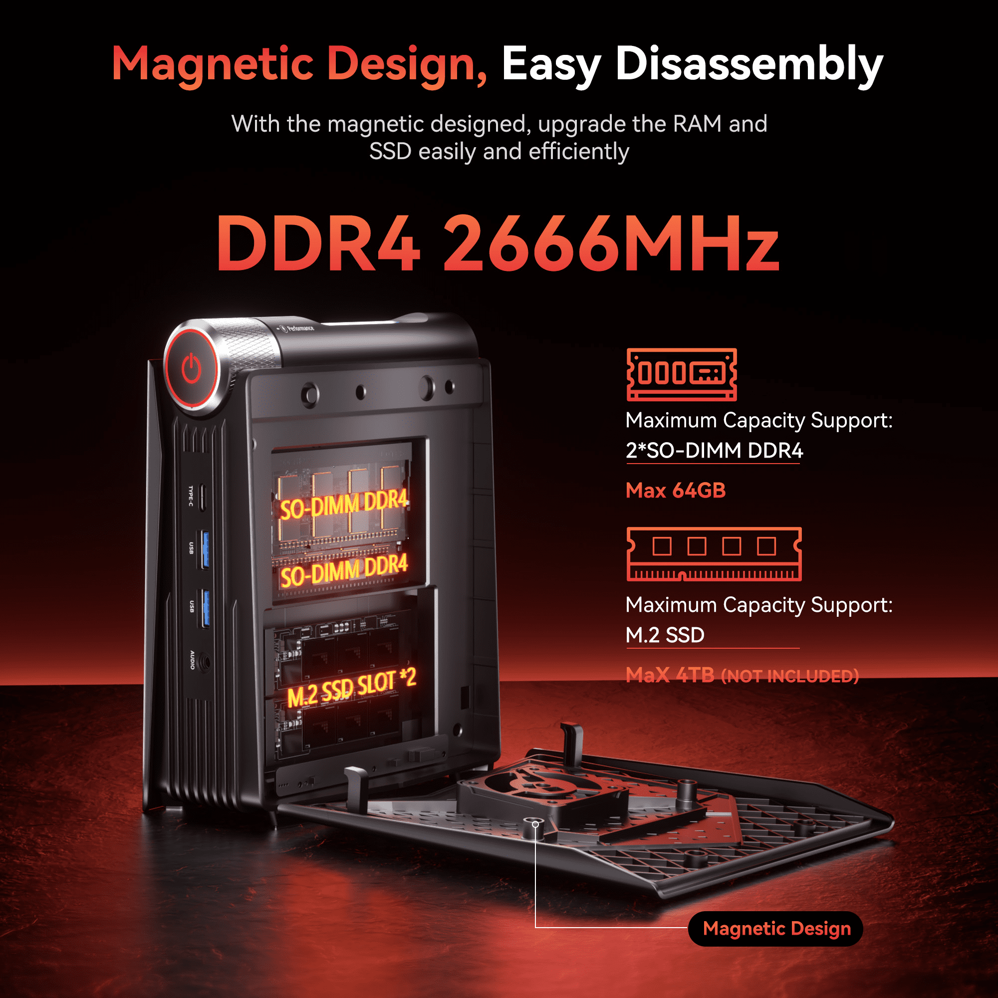NIPOGI S3A Mini PC AMD Ryzen 7 H255 16GB DDR5 512GB NVMe SSD 8K