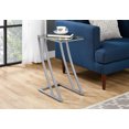 thumbnail image 4 of Contemporary Home Living 24" Silver and Clear Contemporary Rectangular Accent Table with Glass Top, 4 of 4