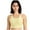 Yellow, variant on Xfvqtps Women Workout Bra Tank Top Back Buckle Cross Straps Solid Color Fit High Impact Push up Sports Bra Built-in Bra Crop Top Coffee