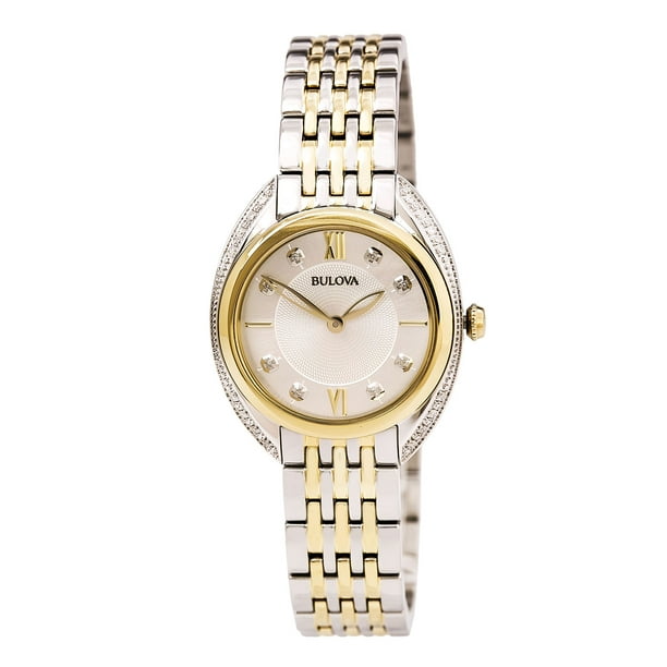 Bulova women's watch gold plated deals