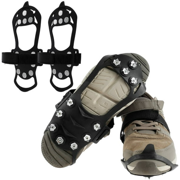 EASTIN Ice Cleats for Shoes Ice Snow Cleats Grips Microspikes Shoe Boot Ice  Grippers Cleats 11 Studs Crampons Shoe Cover Walk Traction Cleats for Ice  Fishing Hiking Climbing 
