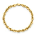 thumbnail image 5 of Real 14kt Yellow Gold 5.4mm Semi-Solid Rope Chain Chain Bracelet; 8 inch; Lobster Clasp; for Adults and Teens; for Women and Men, 5 of 5
