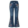 thumbnail image 6 of Brilliant Jeans for Women Fashion Ladys High Waisted Flare Stretch Wide Leg Jeans Pants, 6 of 9