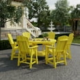 thumbnail image 2 of Wildridge Heritage 7-Piece 60" Pub Counter Set, Lemon Yellow - Outdoor Weather Resistant Recycled Plastic Furniture for Patio, 2 of 7