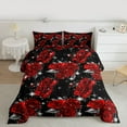 thumbnail image 2 of jejeloiu Red Rose Bedding Comforter Set,Valentine Floral Twin Comforter Sets,Romantic Theme Bedding Set For Girls Teens,Breathable Home Decor Reversible,2 Pieces, 2 of 8