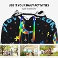 thumbnail image 4 of Haiem I Love With Autism To The Moon And Back for Women's Fashion Hoodies & Sweatshirts with Kangaroo Pocket,Hooded Sweatshirt with Eye-catching Drawstrings-X-Large, 4 of 7