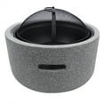 thumbnail image 3 of Alpine Corporation 16"H Gray Woodburning Firepit with Lid & Wood Poker, 3 of 5