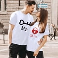 thumbnail image 3 of WEAIXIMIUNG T-Shirts pour Hommes à Manches Courtes Bras Serrés T-Shirt Décontracté pour Hommes Doux de la Saint-Valentin Imprimé T-Shirt Confortable à Manches Courtes Couple Col Rond Haut, 3 of 8