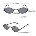 thumbnail image 4 of fastboy Lunettes Rétro Ovales Minuscules Légères et Élégantes pour Hommes Choix à la Mode Matériaux Argent, 4 of 6