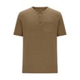 thumbnail image 4 of ZRGHAOYLQ Men's Henley Shirts Short Sleeve Trendy Button Up T Shirts Classic Solid Color Lightweight Tees Big and Tall Plus Size Shirt with Chest Pockets, 4 of 6