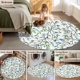 thumbnail image 5 of Round Rugs 3Ft, Blue Green Eucalyptus Round Area Rug Washable Indoor Throw Carpet, Spring Botanical Leaves Weeping Small Non Slip Circle Rug for Bedroom Living Room Home Decor Aesthetic, 5 of 8