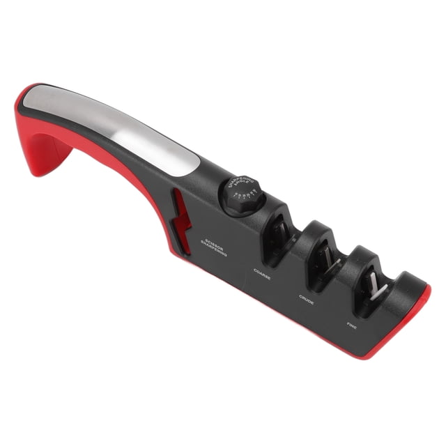 Knife Sharpener, Wear Manual Labor Saving Ergonomic Knife Sharpening Tool For Restaurant Black,Red