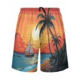 thumbnail image 2 of joogoo Mens Swim Trunks Sunset Sea Island View Beach Shorts Drawstring Elastic Waist Swimwear Bathing Suits XXL, 2 of 7