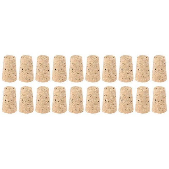 20 unidades/lote Tapones de corcho de madera natural para vino Tapones de madera para botellas Tapones de corcho tipo cono para botellas de vino Tapones de sellado para botellas de cerveza