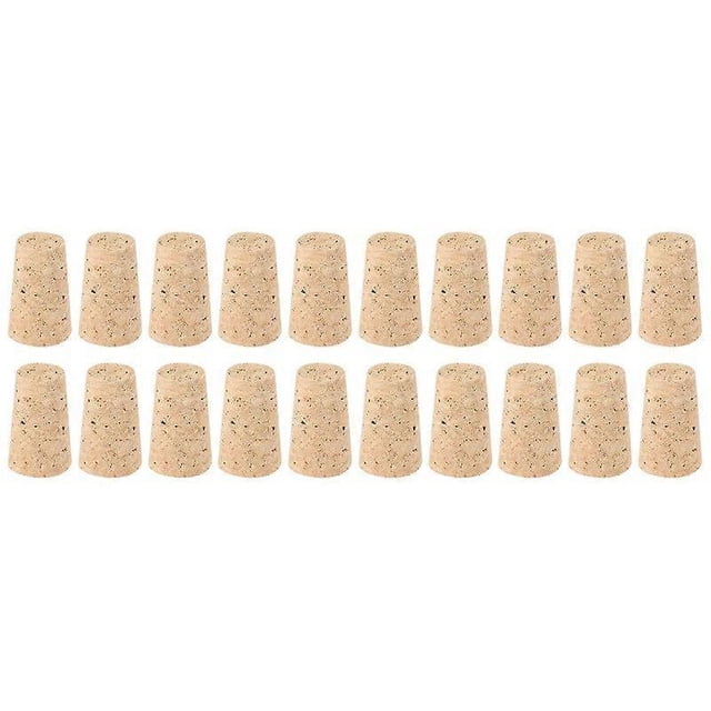 20 unidades/lote Tapones de corcho de madera natural para vino Tapones de madera para botellas Tapones de corcho tipo cono para botellas de vino Tapones de sellado para botellas de cerveza