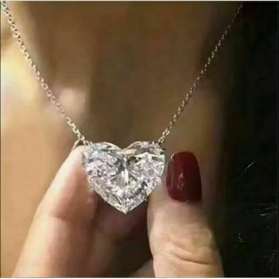 925 Silver,Gold,Rose Gold Necklace Pendant Heart Cubic Zircon Wedding Gift