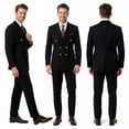 thumbnail image 2 of Beauty-Emily Men's Classic Double-Breasted Suit Set – Slim Fit Two-Piece Blazer & Pants with Gold Button Detail, Formal Business Suit for Office, Wedding & Events, 2 of 8