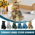 thumbnail image 2 of Adornos de cristal natural con pegamento para goteo, diseño de Schnauzer, cachorro de dóberman, para escritorio, estudio, sala de estar., 2 of 7
